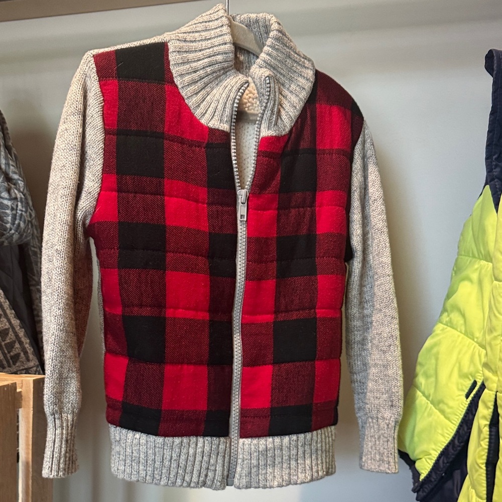 Cat & Jack plaid toddler zip up sweater